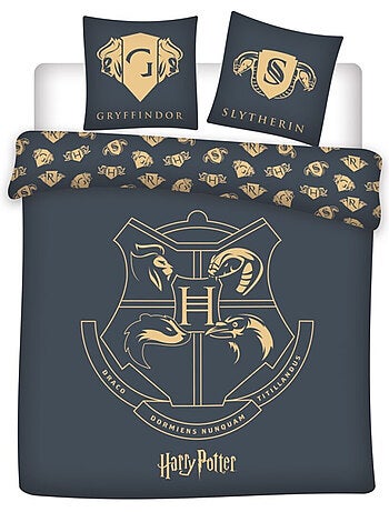 Harry Potter, juego de sábanas doble estampado reversible, BLASONS
