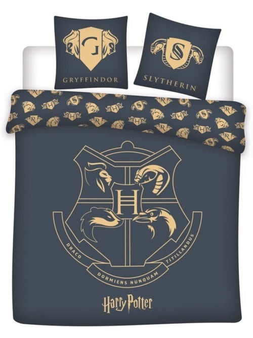 Harry Potter, juego de sábanas doble estampado reversible, BLASONS - Kiabi