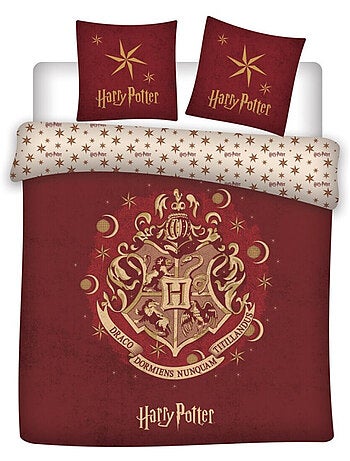 Harry Potter, juego de sabanas doble estampado reversible, Hogwarts ROUGE