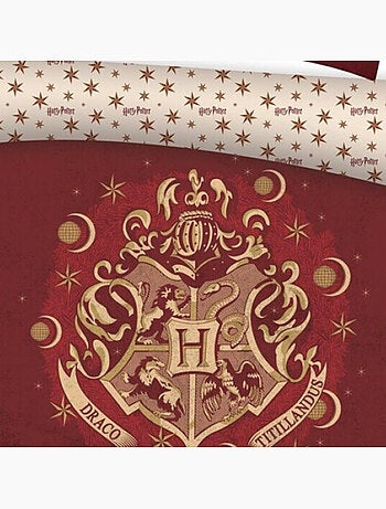 Harry Potter, juego de sabanas doble estampado reversible, Hogwarts ROUGE