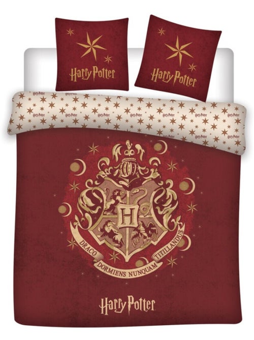 Harry Potter, juego de sabanas doble estampado reversible, Hogwarts ROUGE - Kiabi