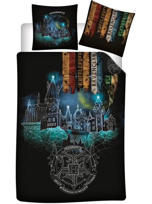 Harry Potter, juego de sabanas infantil estampado reversible, Hogwarts NIGHT - Kiabi