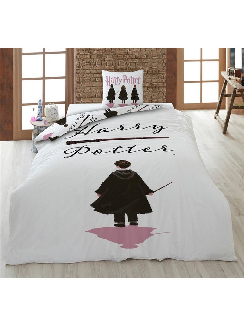 Harry Potter, juego de sabanas infantil estampado reversible polialgodón, Aventuras Blanco - Kiabi