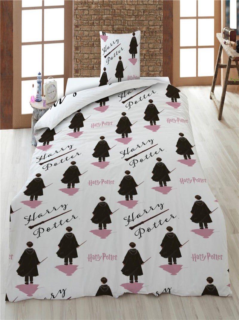 Harry Potter, juego de sabanas infantil estampado reversible polialgodón, Aventuras Blanco - Kiabi