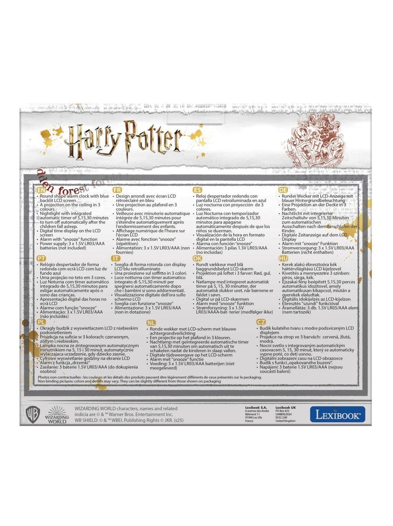 Harry Potter Reloj despertador con proyector y temporizador Negro - Kiabi