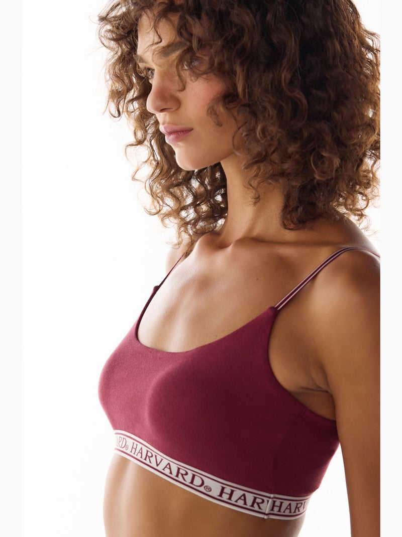 Harvard bralette con copas extraíbles penti Rojo burdeos - Kiabi