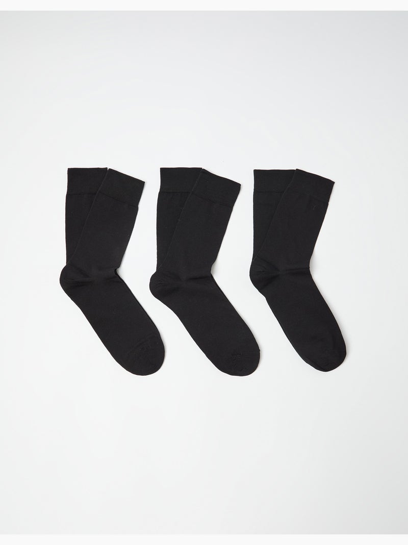 Haz la maleta de 3 pares de calcetines ricos en algodón, MO Fashion Negro - Kiabi