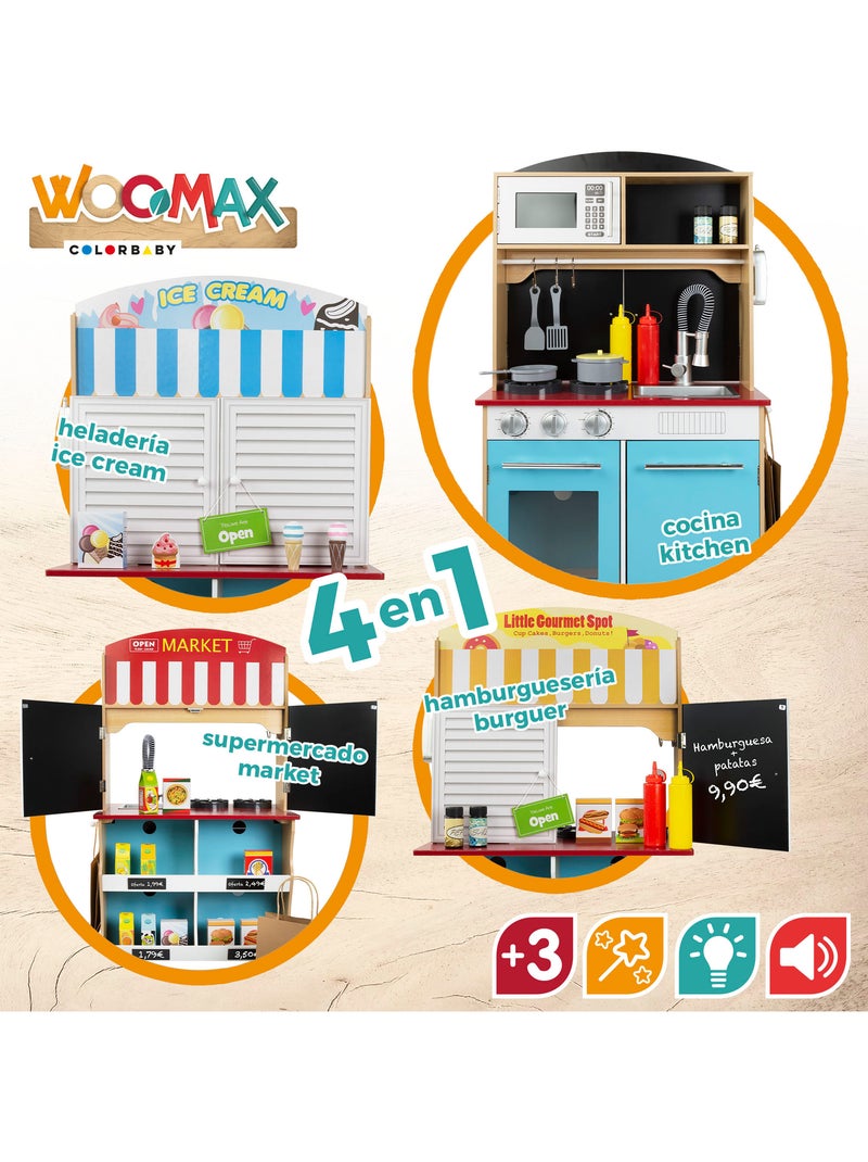 Heladería con cocinita de madera 2 en 1 WOOMAX N/D - Kiabi