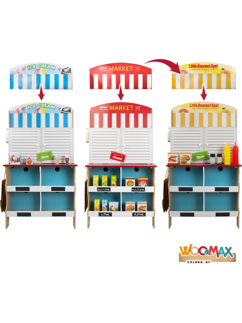 Heladería con cocinita de madera 2 en 1 WOOMAX N/D - Kiabi