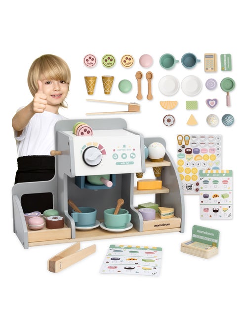 Heladería de madera 2 en 1 con cafetera y accesorios - más de 70 piezas infantiles - Kiabi Heladería de madera 2 en 1 con cafetera y accesorios - más de 70 piezas infantiles - Kiabi