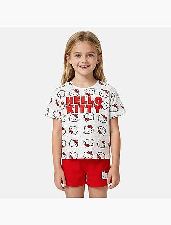 Hello Kitty - Conjunto de camiseta y short para niña