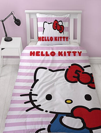 Hello Kitty, juego de sabanas infantil reversible, gatito adorable, funda nórdica 140x200 cm