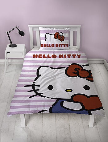 Hello Kitty, juego de sabanas infantil reversible, gatito adorable, funda nórdica 140x200 cm