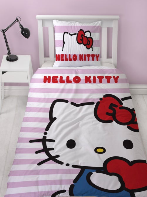 Hello Kitty, juego de sabanas infantil reversible, gatito adorable, funda nórdica 140x200 cm - Kiabi Hello Kitty, juego de sabanas infantil reversible, gatito adorable, funda nórdica 140x200 cm - Kiabi