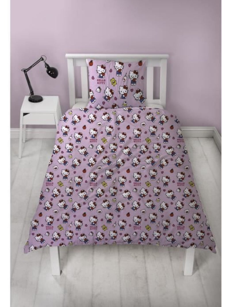 Hello Kitty, juego de sabanas infantil reversible, gatito adorable, funda n?rdica 140x200 cm Rosa - Kiabi