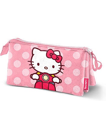 Hello kitty moto estuche portatodo triple, rosa