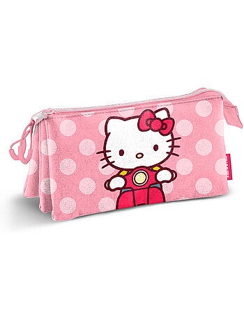 Hello kitty moto estuche portatodo triple, rosa