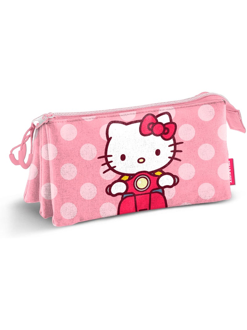 Hello Kitty Moto Estuche Portatodo Triple, Rosa Rosa - Kiabi