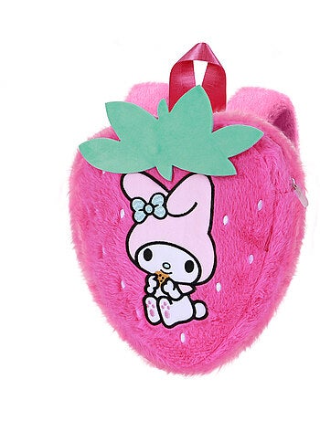 Hello kitty my melody strawberry mochila soft, rosa