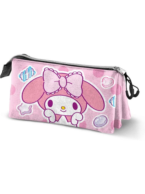 Hello Kitty My Melody Sweets Estuche Portatodo Triple, Rosa - Kiabi Hello Kitty My Melody Sweets Estuche Portatodo Triple, Rosa - Kiabi