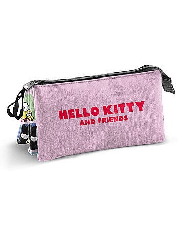 Hello kitty panels estuche portatodo triple, multicolor