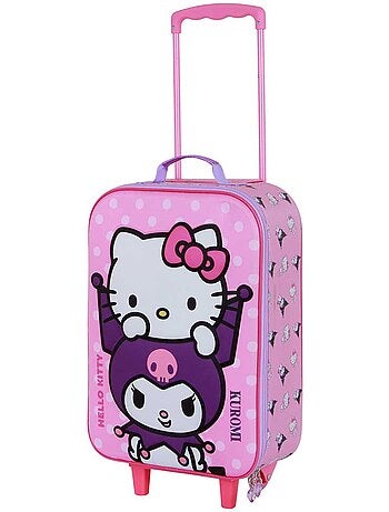 Hello kitty playful maleta trolley soft 3d, rosa