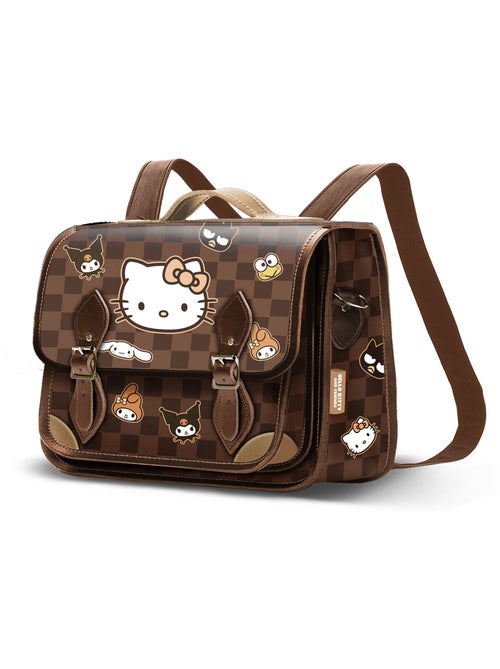 Hello Kitty Squares Bolso-Mochila Satchel, Marrón - Kiabi Hello Kitty Squares Bolso-Mochila Satchel, Marrón - Kiabi