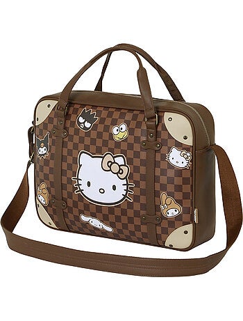 Hello kitty squares bolso para portátil laptop, marrón