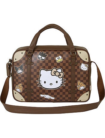 Hello kitty squares bolso para portátil laptop, marrón