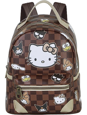 Hello Kitty Squares Mochila Heady Pequeña, Marrón