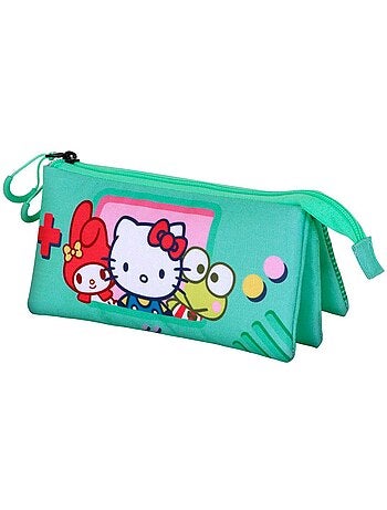 Hello kitty videogame estuche portatodo triple, turquesa