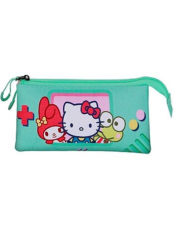 Hello kitty videogame estuche portatodo triple, turquesa