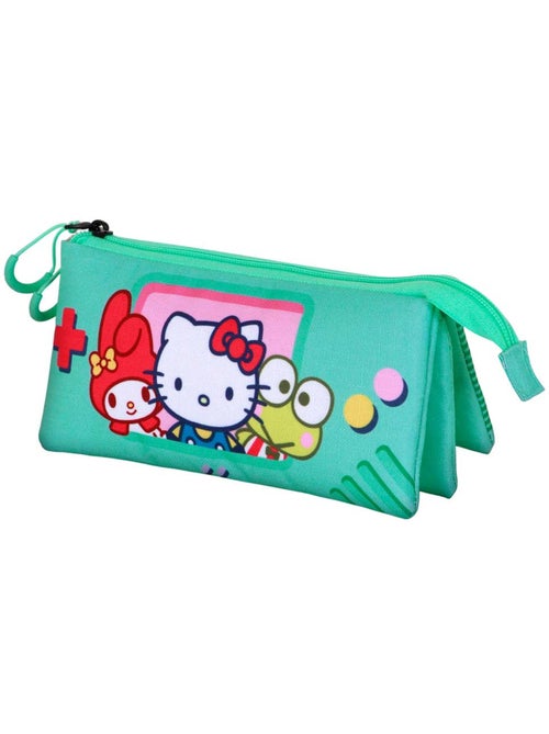 Hello Kitty Videogame Estuche Portatodo Triple, Turquesa - Kiabi Hello Kitty Videogame Estuche Portatodo Triple, Turquesa - Kiabi