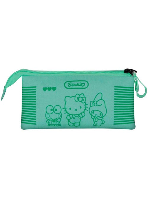 Hello Kitty Videogame Estuche Portatodo Triple, Turquesa - Kiabi Hello Kitty Videogame Estuche Portatodo Triple, Turquesa - Kiabi