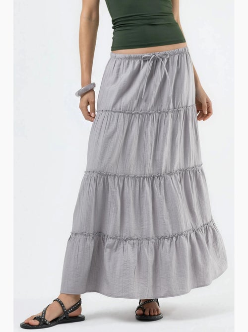 High waist textured maxi skirt busem - Kiabi