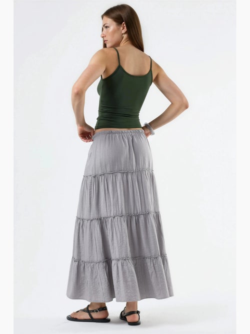 High waist textured maxi skirt busem - Kiabi