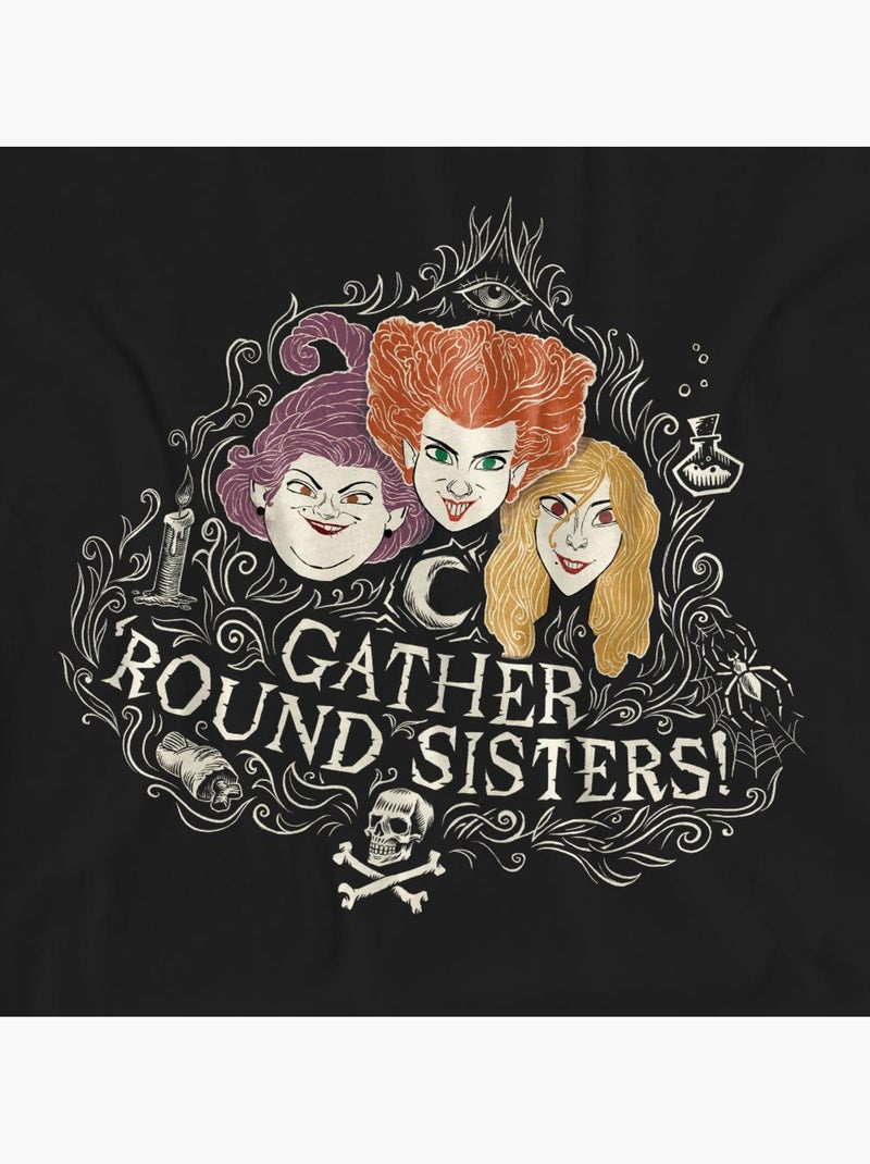 Hocus Pocus - Camiseta Gather Round Sisters de Hermanas Sanderson para Adultos Unisex Negro - Kiabi