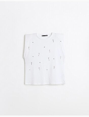 Hombreras de camiseta con purpurina, mo fashion