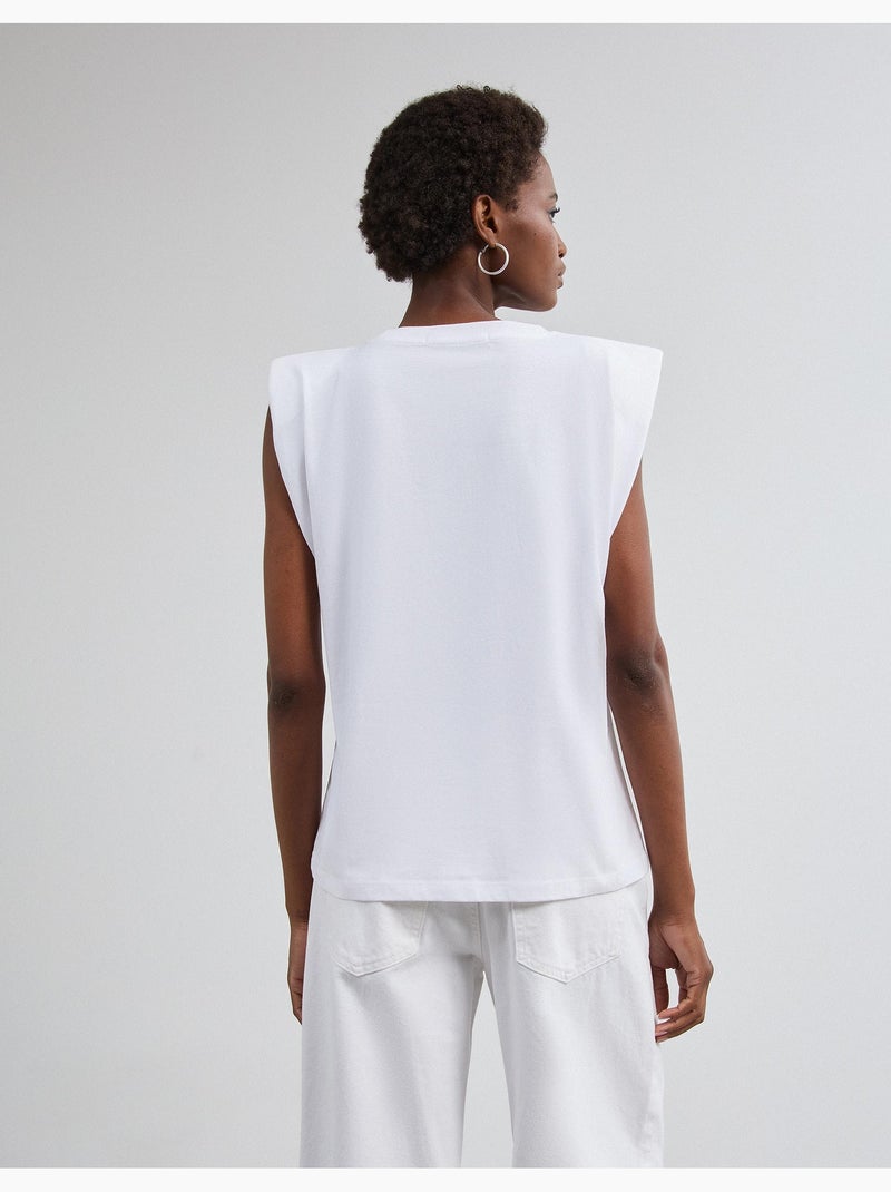Hombreras de camiseta con purpurina, mo fashion Blanco - Kiabi