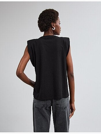 Hombreras de camiseta con purpurina, mo fashion
