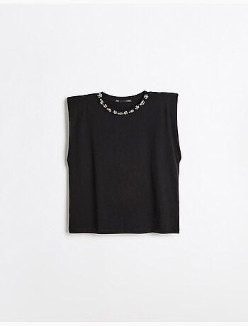 Hombreras de camiseta con purpurina, mo fashion