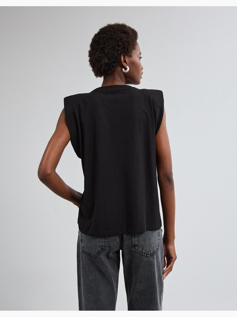 Hombreras de camiseta con purpurina, mo fashion Negro - Kiabi