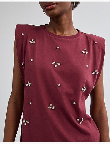 Hombreras de camiseta con purpurina, mo fashion