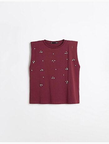 Hombreras de camiseta con purpurina, mo fashion