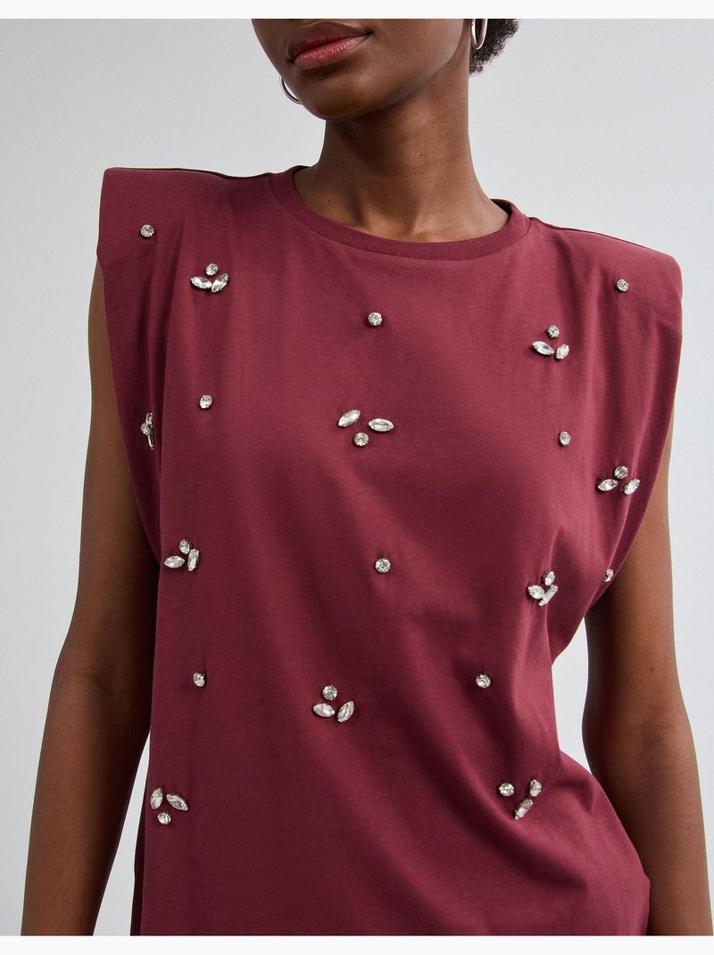 Hombreras de camiseta con purpurina, mo fashion Rojo - Kiabi
