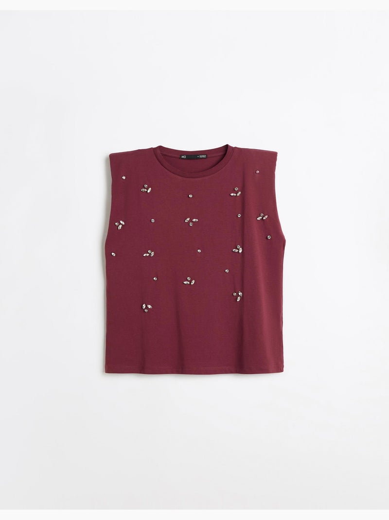 Hombreras de camiseta con purpurina, mo fashion Rojo - Kiabi
