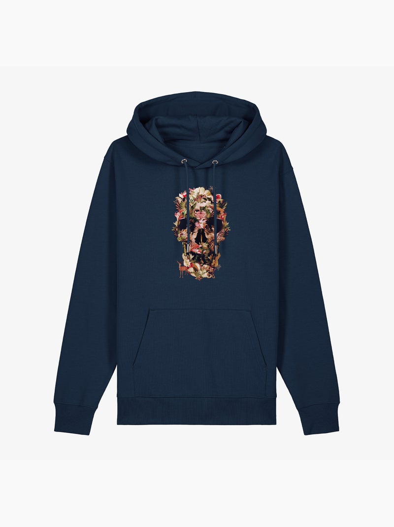 Hoodie Hombre - JUNGLE SKULL Azul marino - Kiabi