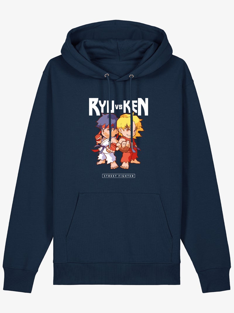 Hoodie Hombre - RYU VS KEN STREET FIGHTER Azul marino - Kiabi
