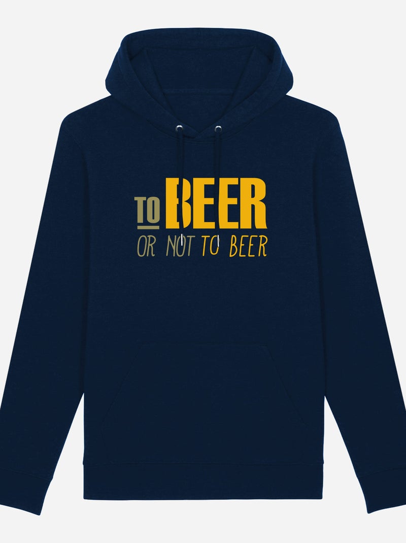 Hoodie Hombre - TO BEER OR NOT TO BEER Azul marino - Kiabi