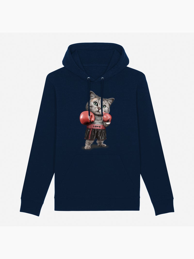 Hoodie Mujer - BOXING CAT Azul marino - Kiabi